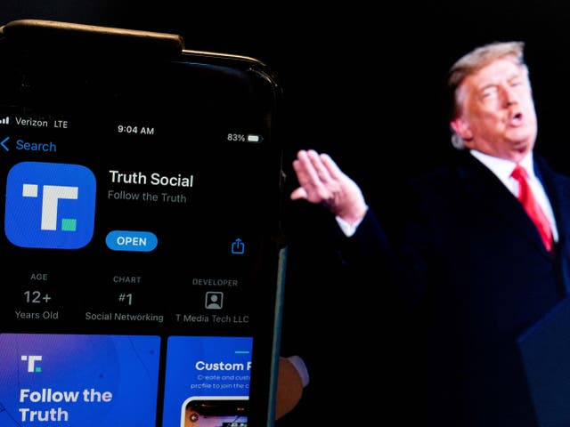 <p>Truth Social and Donald Trump</p>