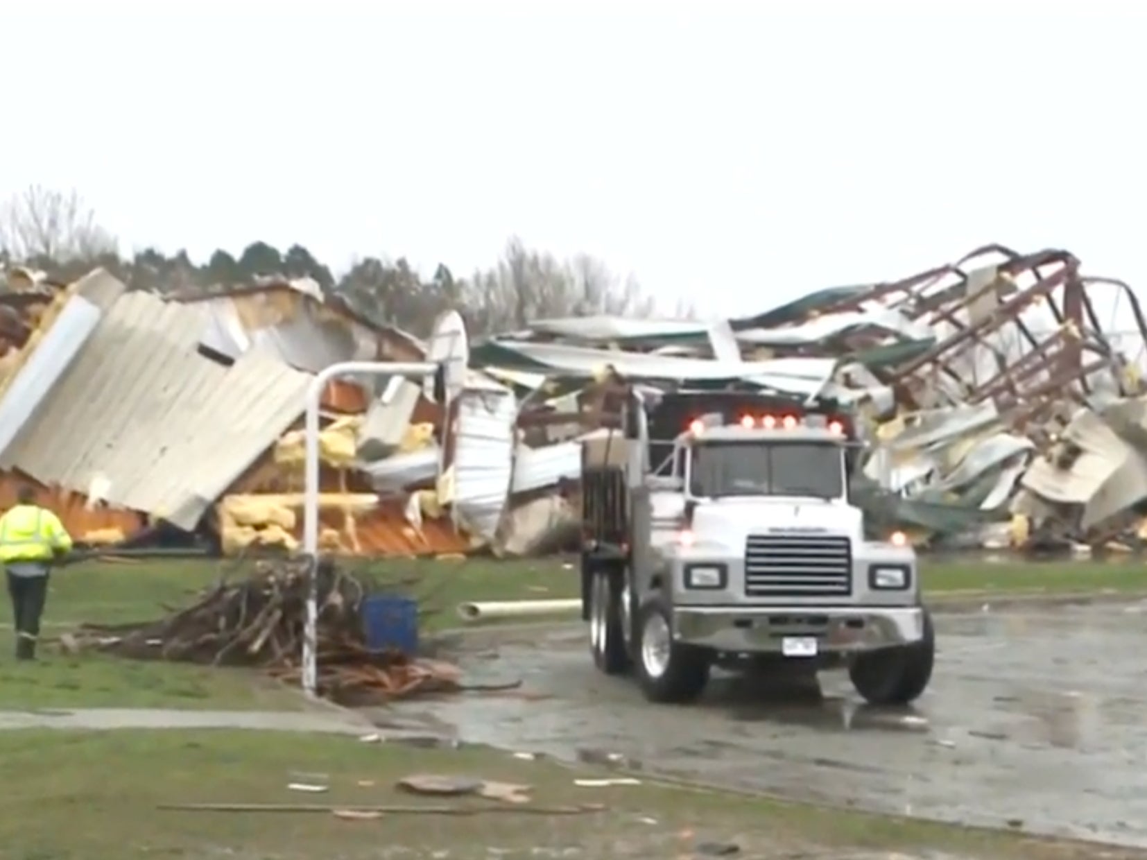 <p>A tornado has destroyed part of the building at George Elementary school in Springdale, Arkansas</p>