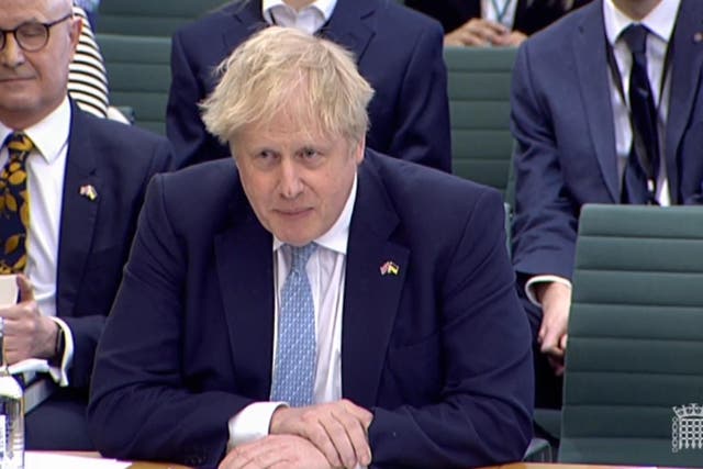 Prime Minister Boris Johnson answering questions in front of the Liaison Committee (House of Commons/PA)