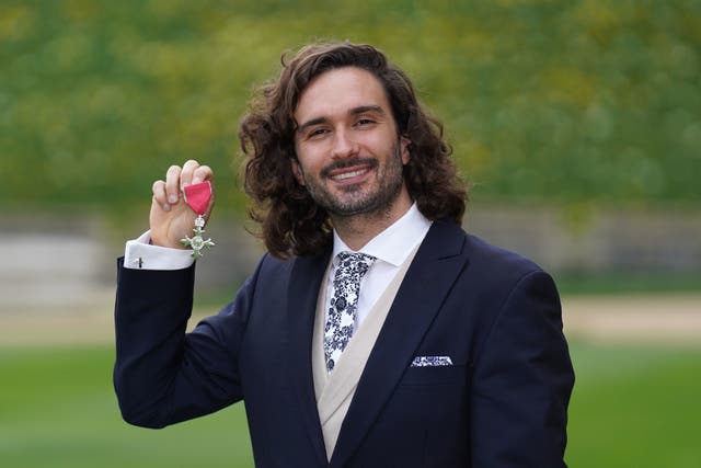 Joe Wicks after receiving his MBE from the Princess Royal during an investiture ceremony at Windsor Castle (Steve Parsons/PA)