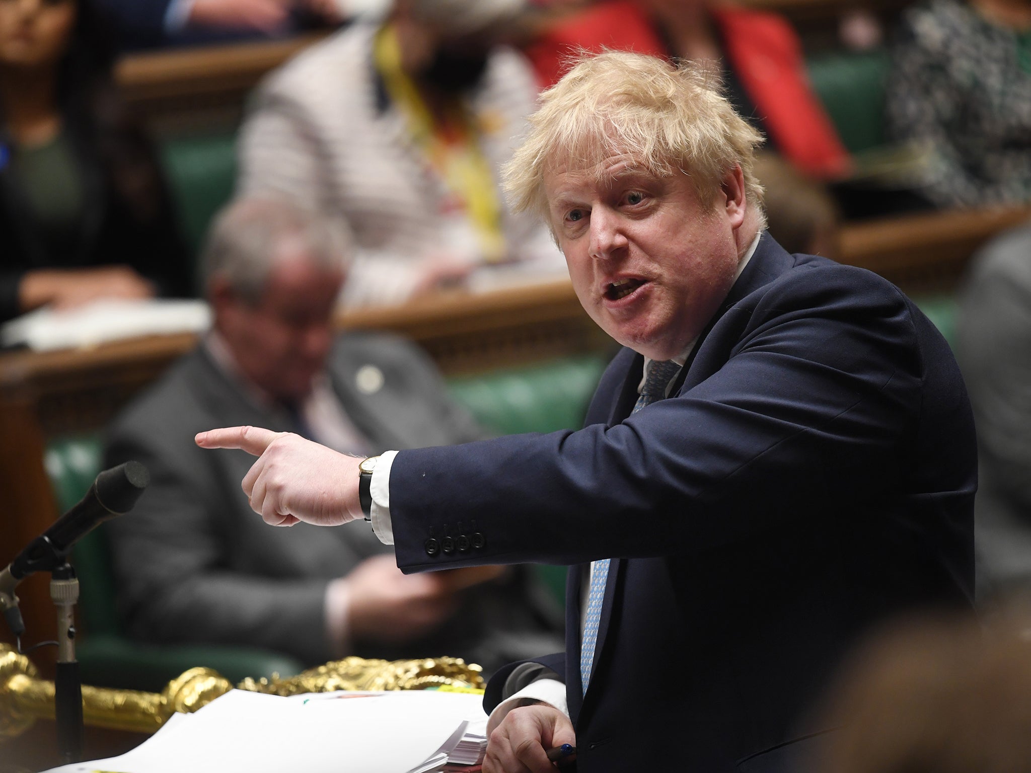Boris Johnson mocking his political rival