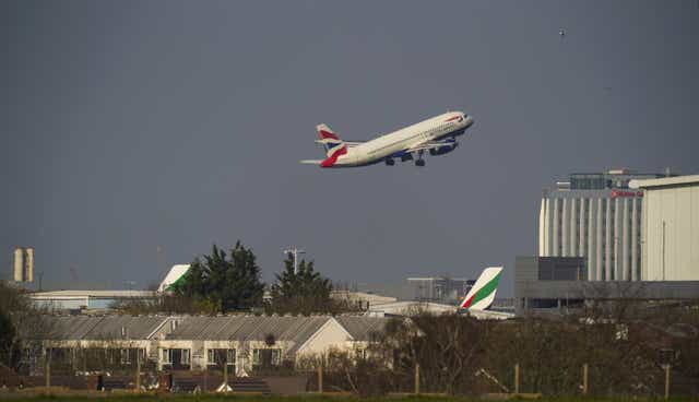 A British Airways plane takes off from Heathrow airport in West London (Steve Parsons/PA)