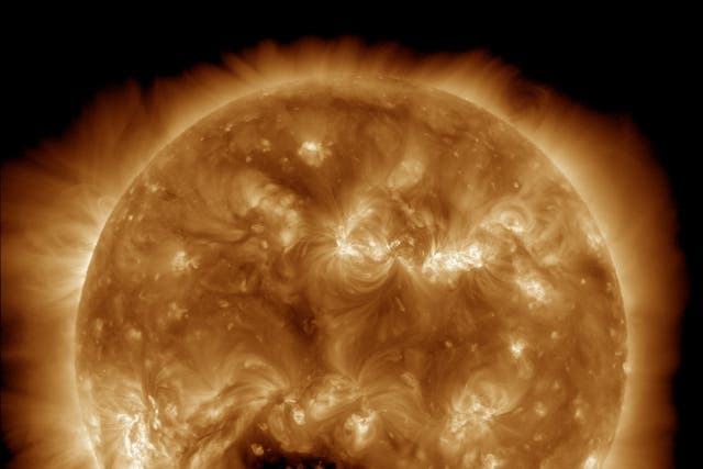 <p>An image of the Sun taken by Nasa’s Solar Dynamics Observatory spacecraft on 30 March</p>