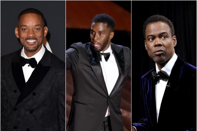 <p>(from left) Will Smith, P Diddy and Chris Rock </p>