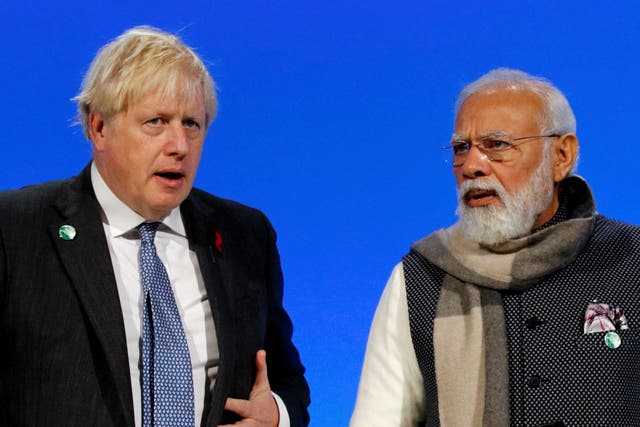 <p>Boris Johnson has sought to build ties with Indian counterpart Narendra Modi (Phil Noble/PA)</p>