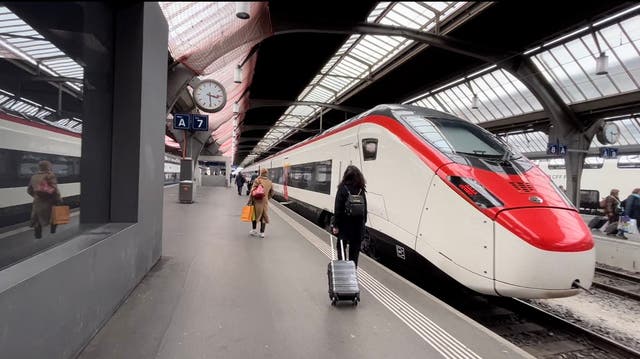 <p>Jo Kibble’s favourite train en route: the Zurich-Milan Expresss</p>