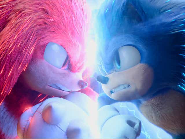 <p>Knuckles and Sonic in ‘Sonic the Hedgehog 2'</p>