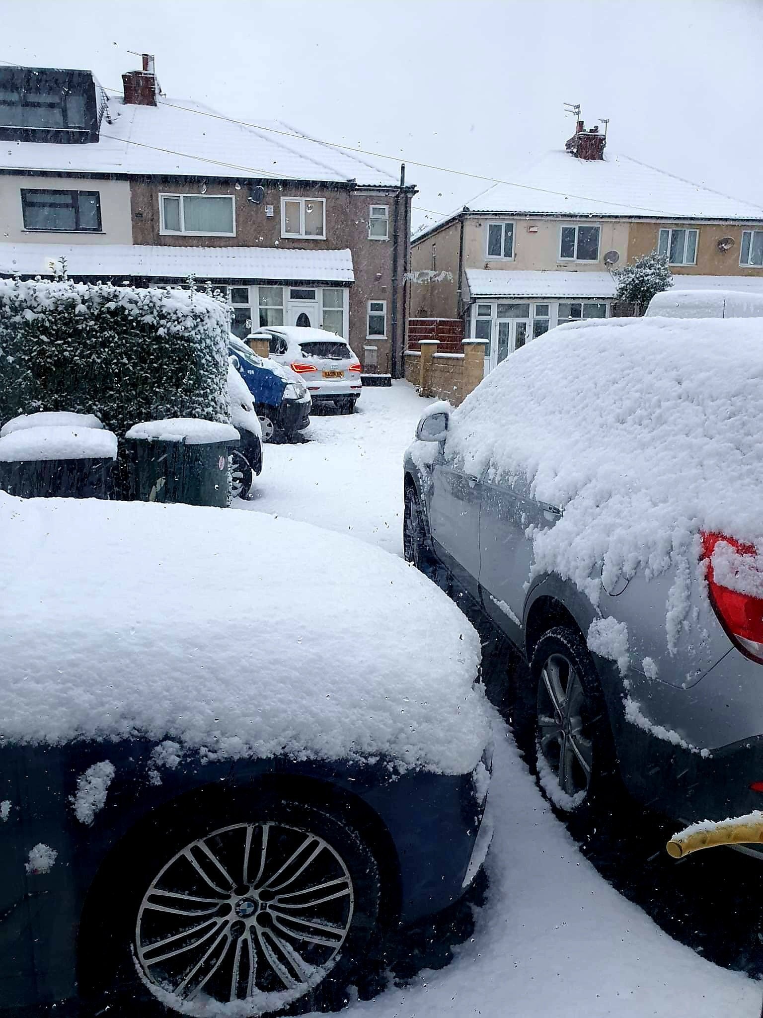 There was more than just a coating of frost to remove from cars in the Heaton area of Bradford this morning (Dr Mahira Syed/PA)