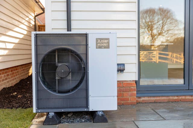 A heat pump installed at a home in Essex (Andrew Sparkes/Alamy)