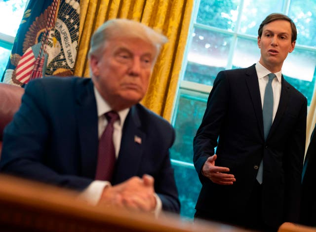 <p>Donald Trump and Jared Kushner in the Oval Office </p>