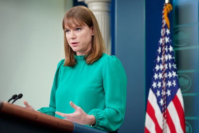 <p>White House communications director Kate Bedingfield gave a sharp rebuke to former president Donald Trump for asking Vladimir Putin for a favour</p>