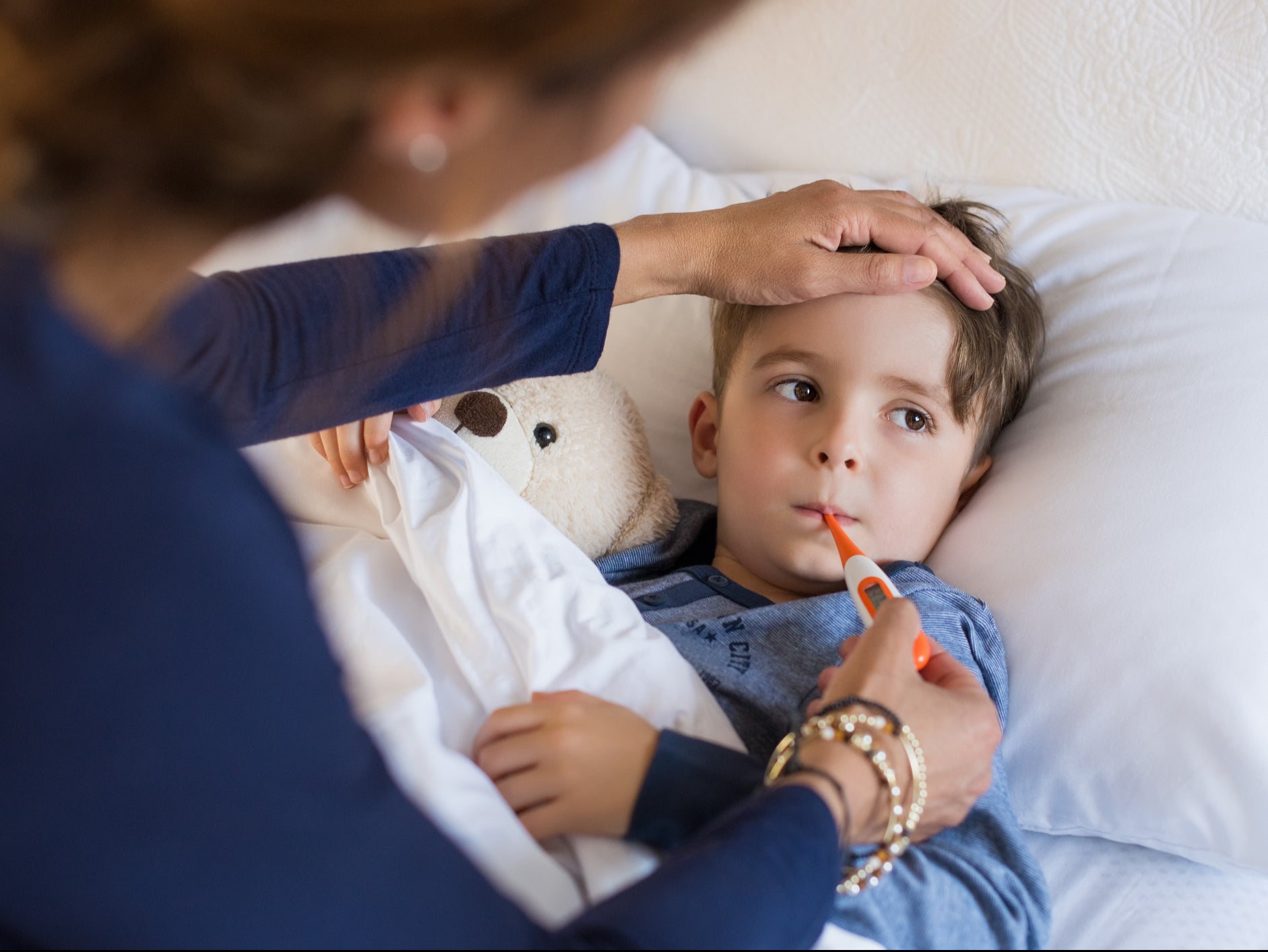 A high temperature can be among the first symptoms of scarlet fever