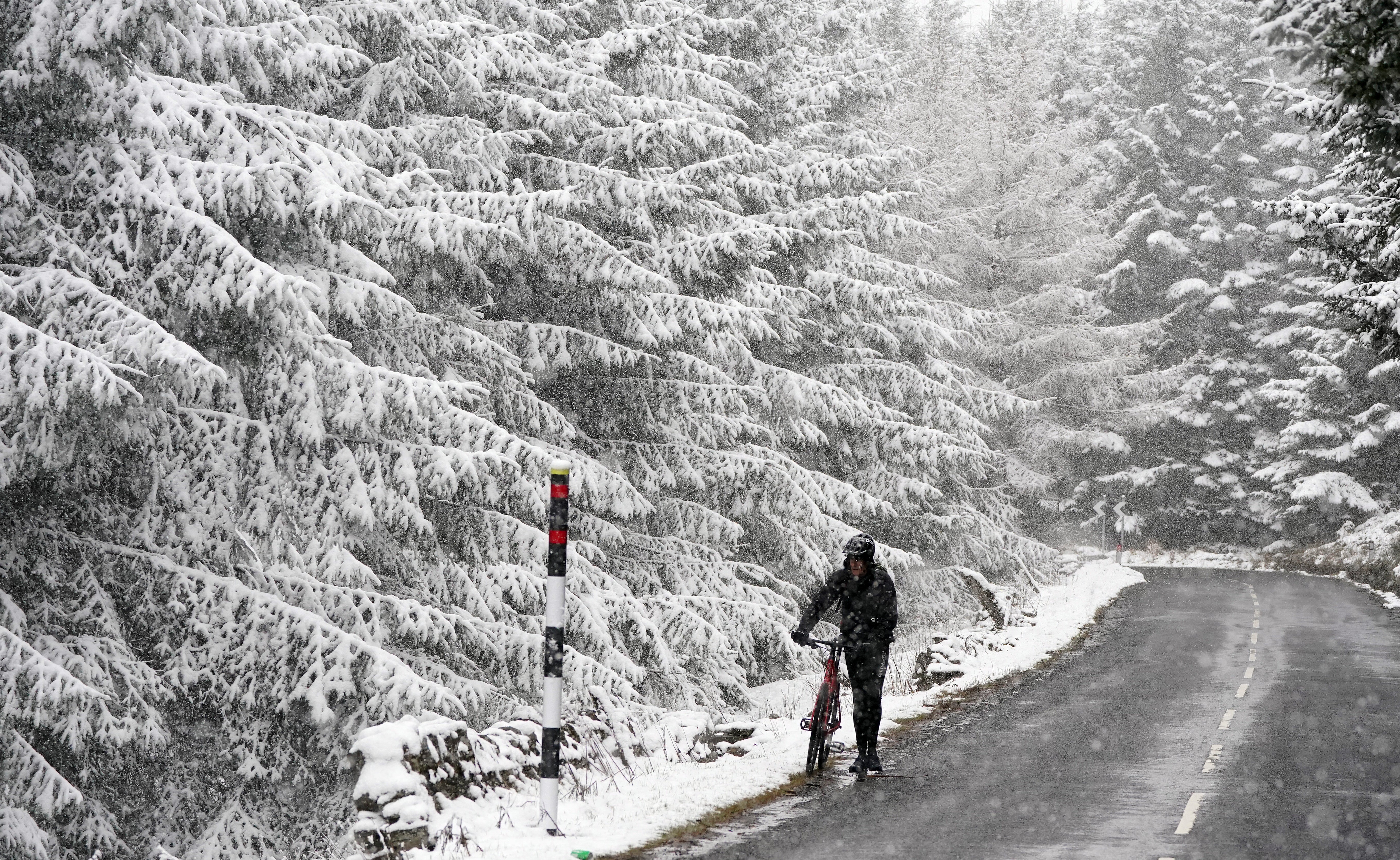 This was the scene when snow fell in Cumbria on Wednesday