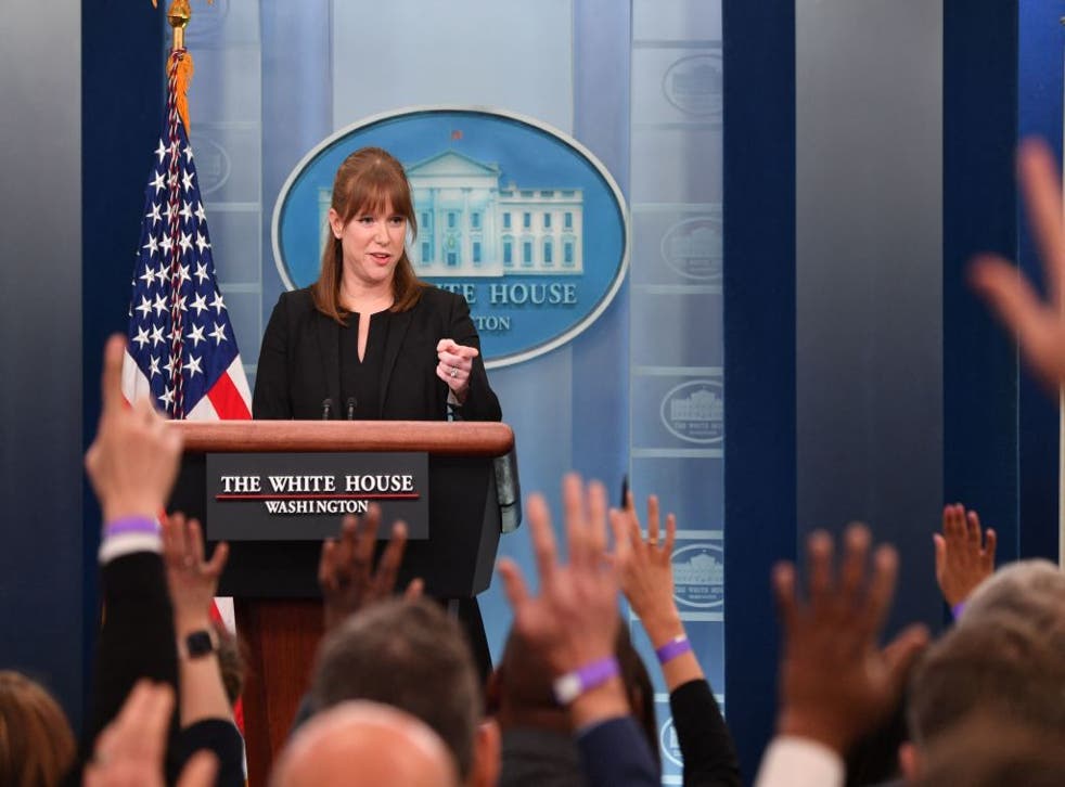 <p>White House communications director Kate Bedingfield makes her daily press briefing debut</p>