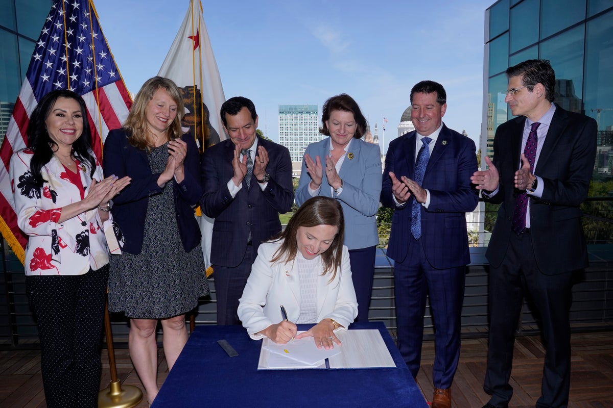 California records 1st woman to sign bill into state law | The Independent