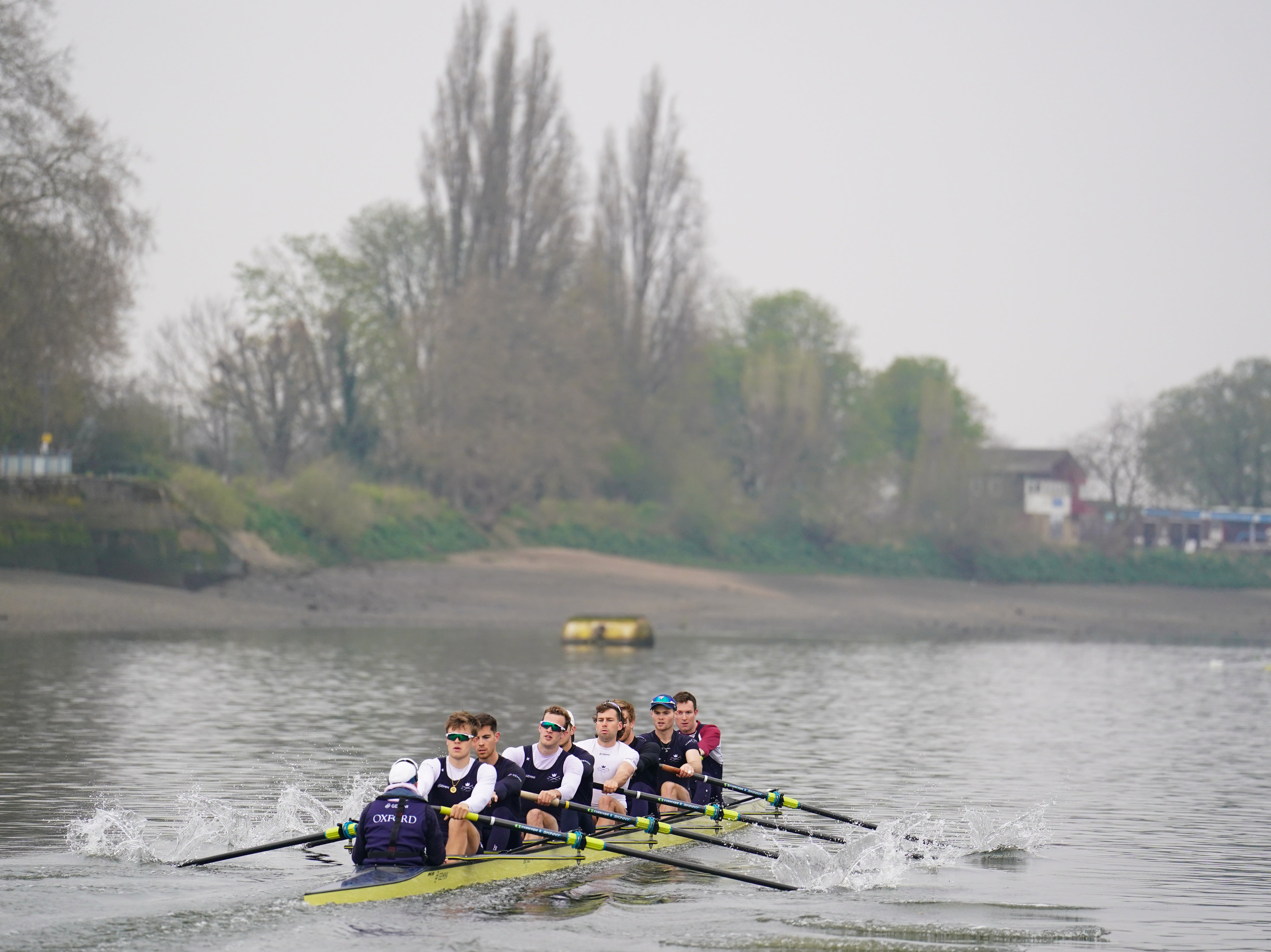 Oxford Men during a training session on the River Thames (Adam Davy/PA)