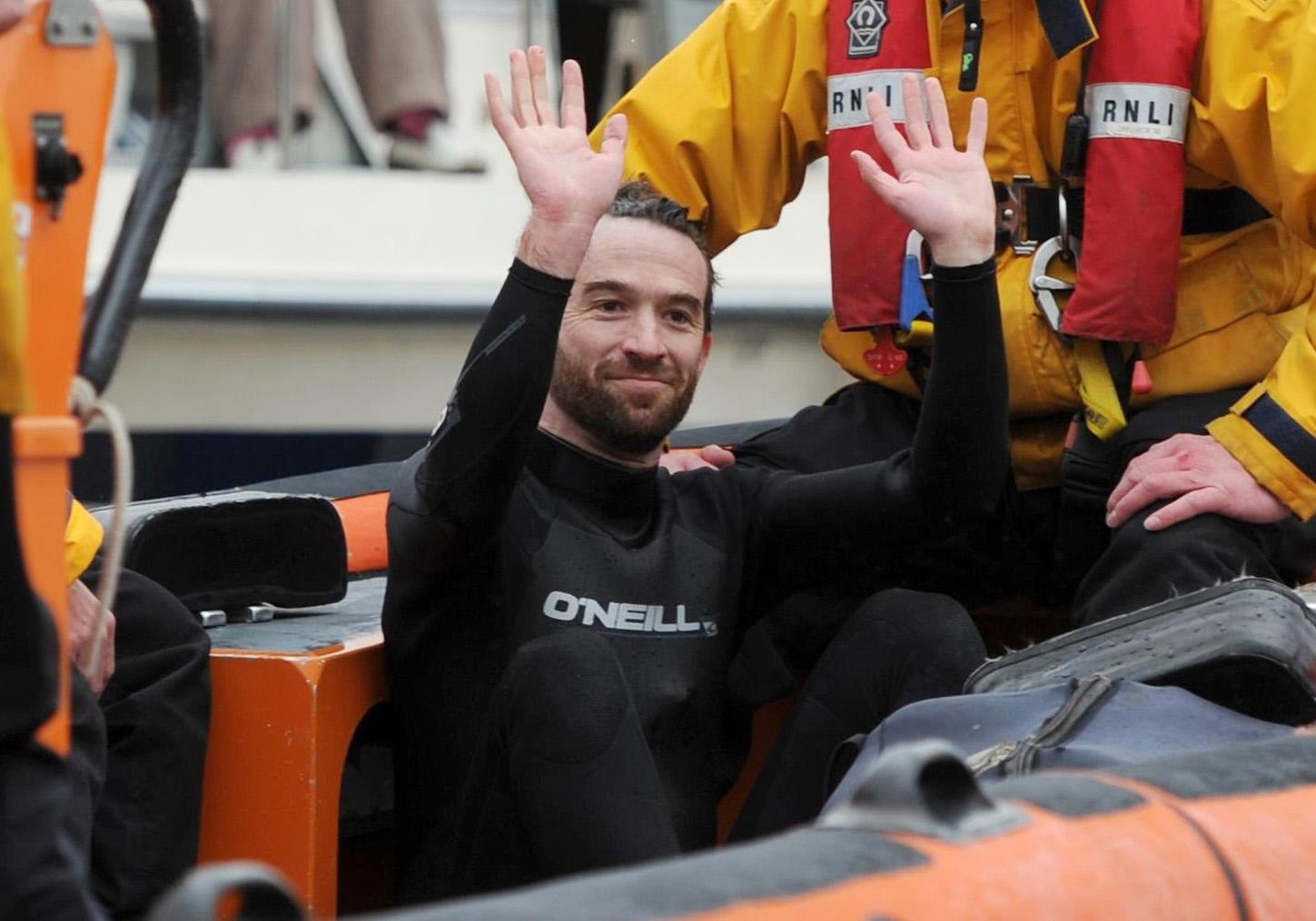 Trenton Oldfield after he temporarily halted the 158th Boat Race (Anthony Devlin/PA)