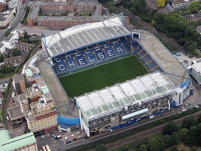 <p>An aerial view of Stamford Bridge</p>