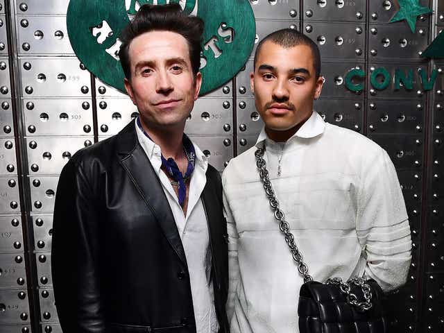 <p>Nick Grimshaw and Meshach Henry attend the launch party for 'No Requests' label in partnership with Converse at The Ned on February 04, 2022</p>