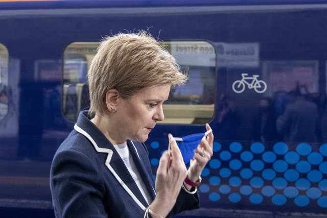 Nicola Sturgeon welcomes the bringing of ScotRail into public ownership (Robert Perry/PA)