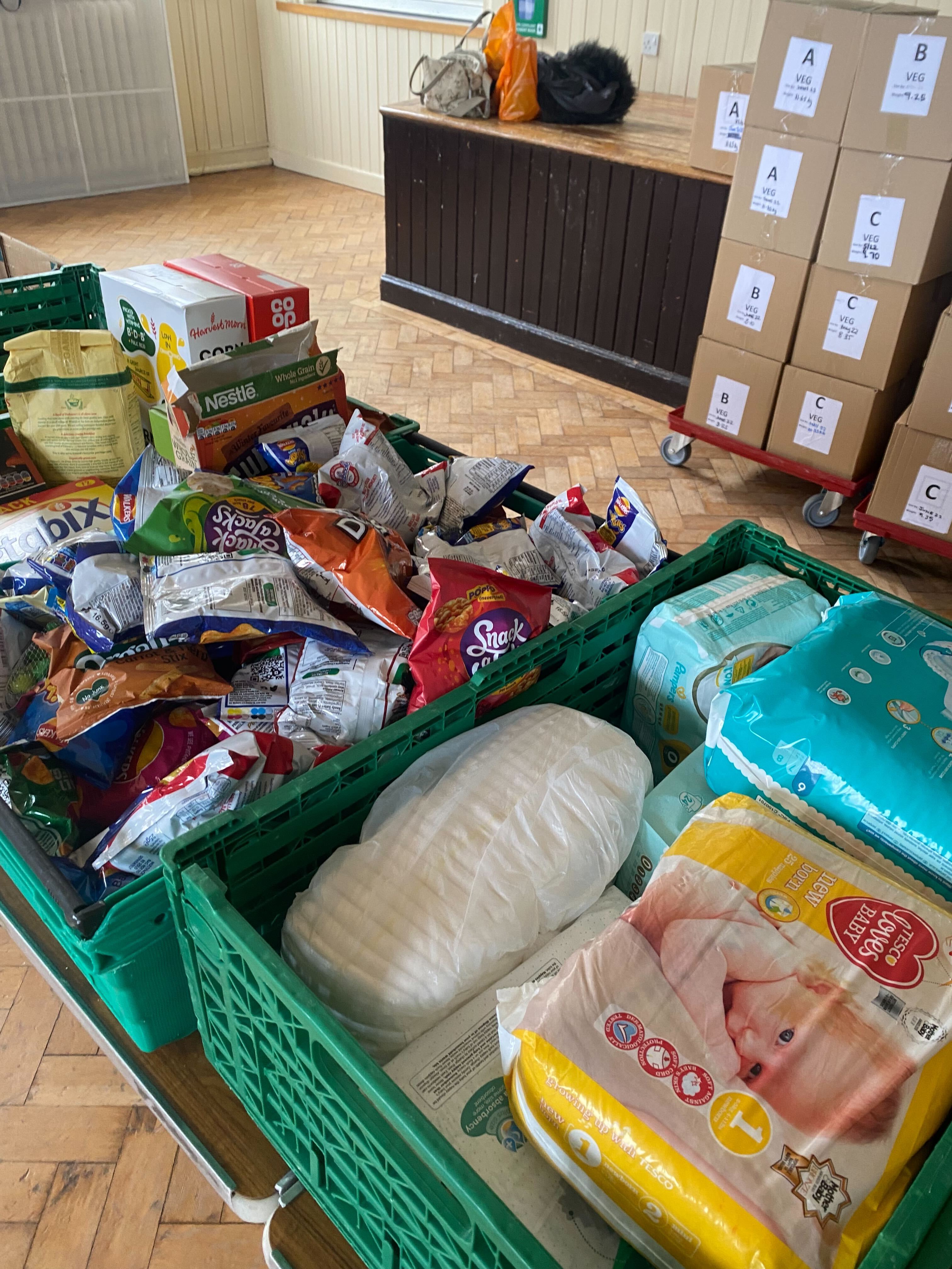 Food bank users are flocking to local churches to receive donations
