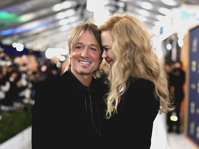 <p>Keith Urban and Nicole Kidman attend the 28th Screen Actors Guild Awards at Barker Hangar on February 27, 2022</p>