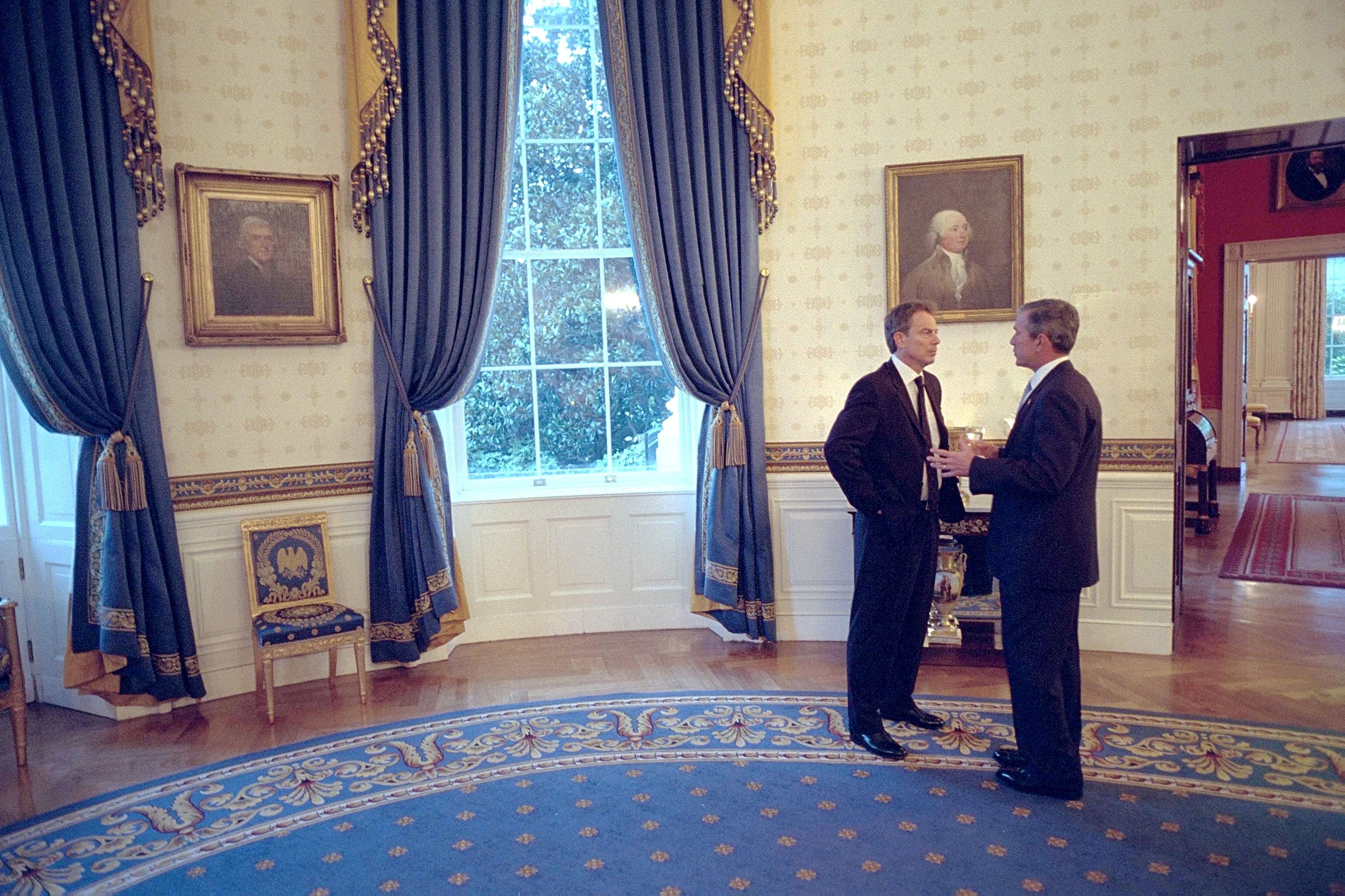 Bush and Blair at the White House in 2001