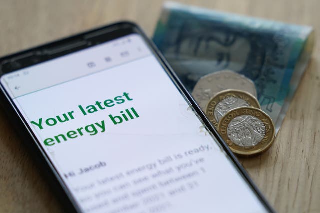 An online energy bill (Jacob King/PA)