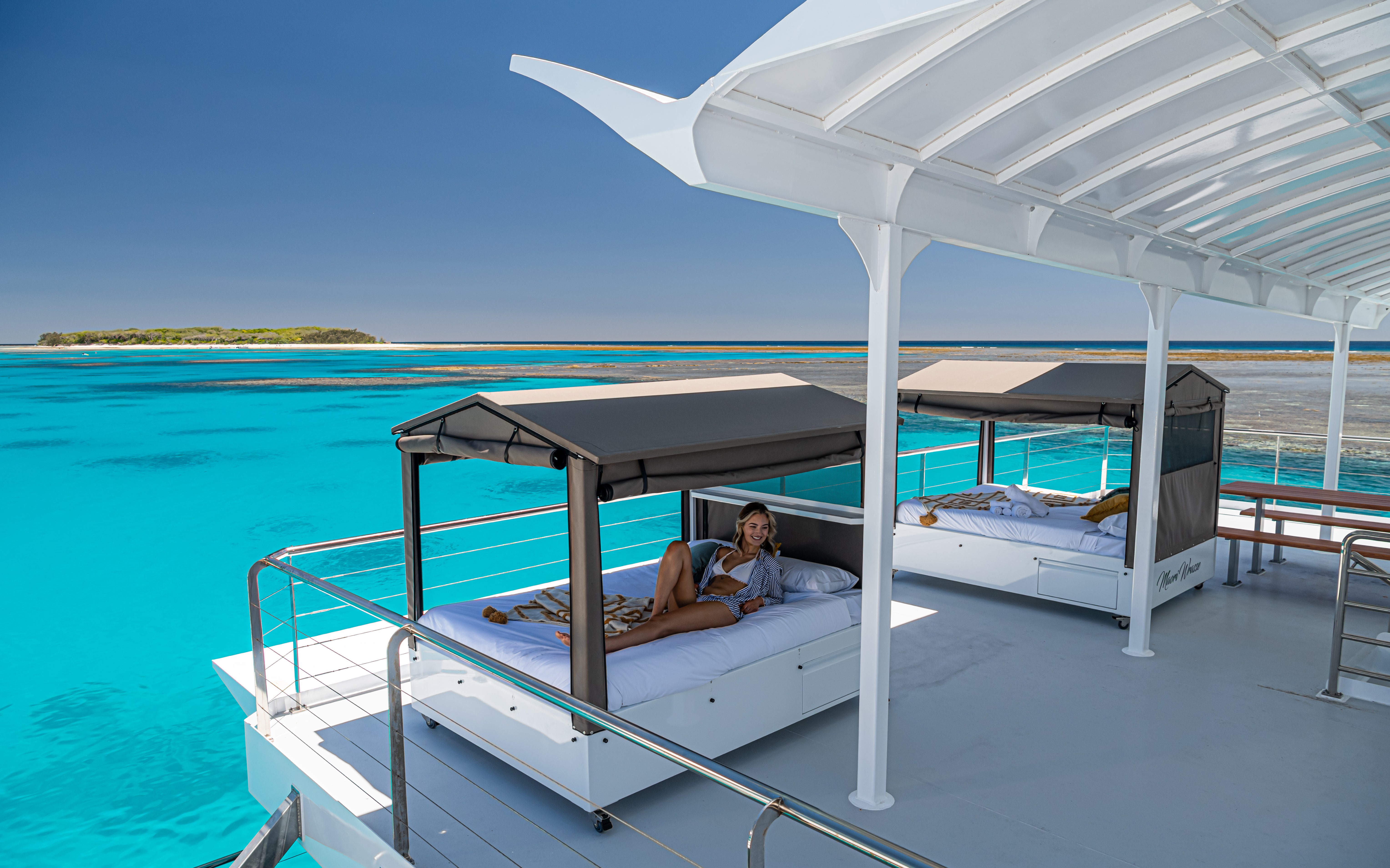 Room with a view: the Lady Musgrave HQ pontoon lets guests sleep on the reef