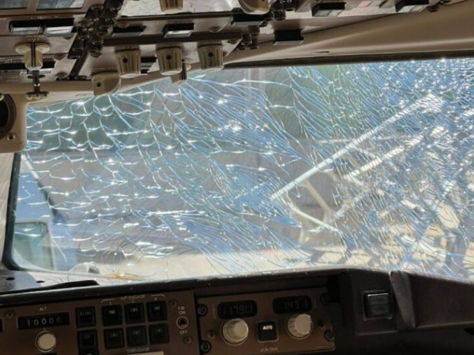 A Delta Airlines flight made an emergency landing after the cockpit window spontaneously shattered