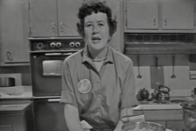 <p>Julia Child in her show ‘The French Chef’ in 1963</p>