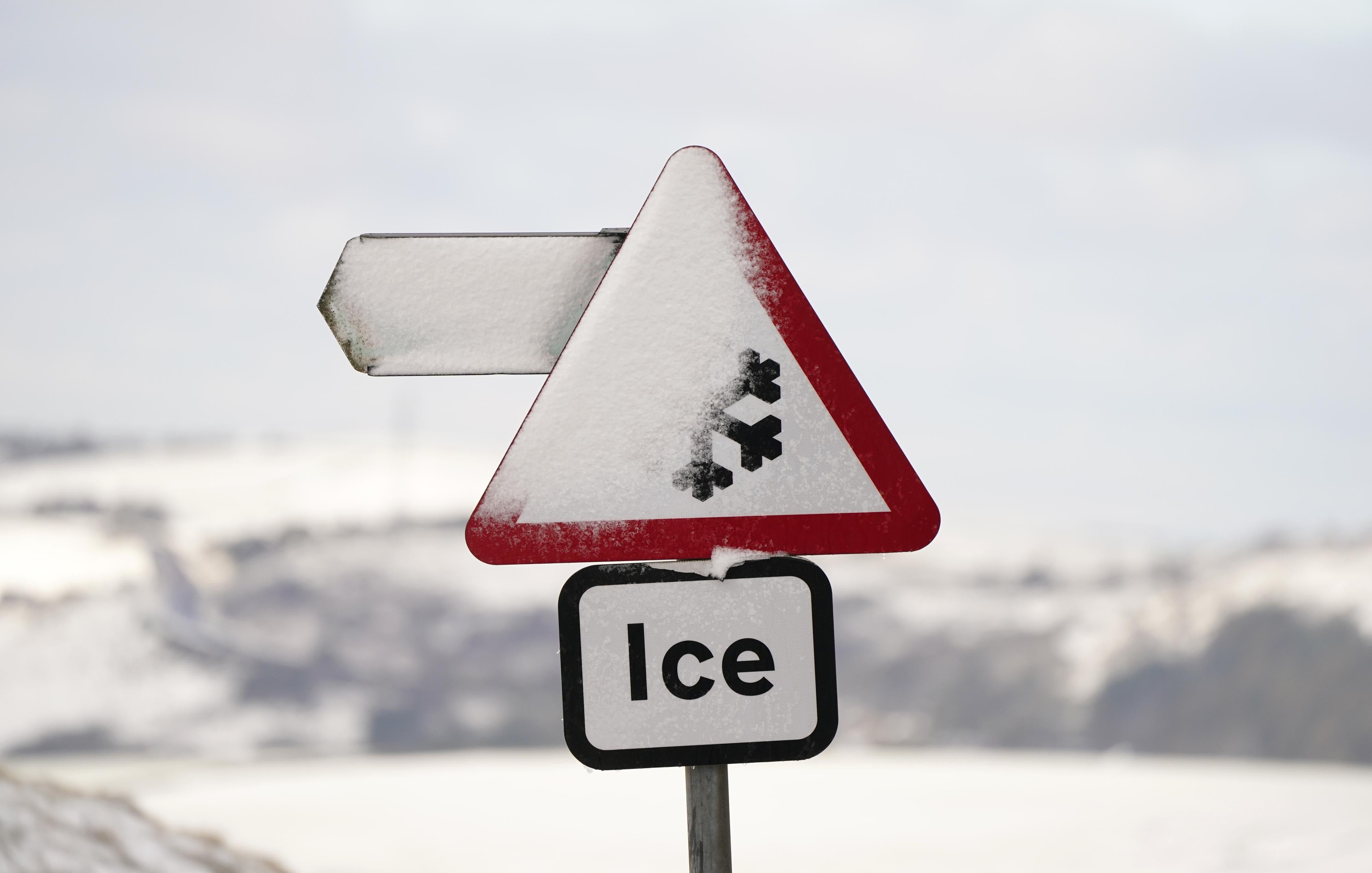 A yellow weather warning for ice has been issued