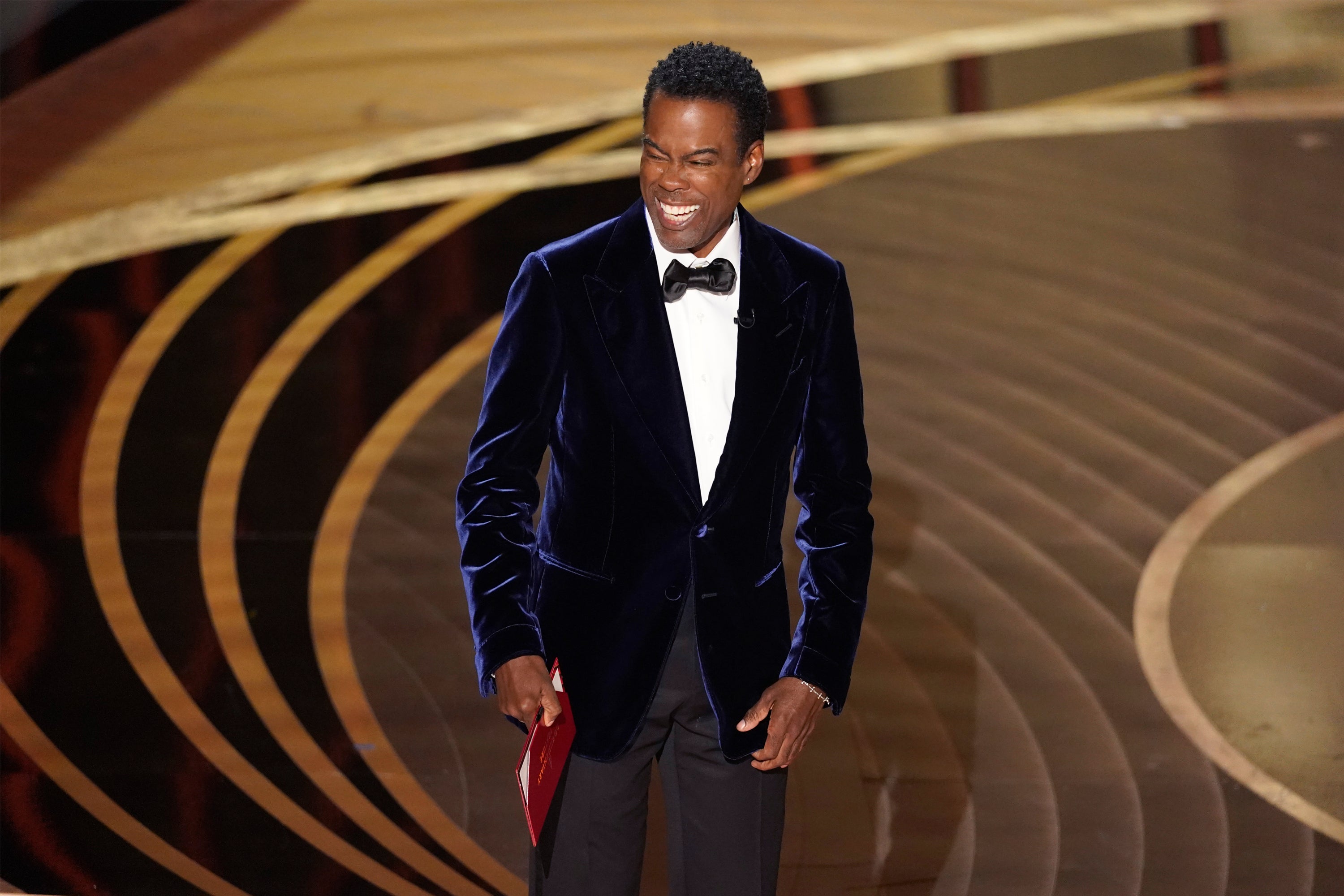 Chris Rock onstage during the Oscars live ceremony on 27 April at the Dolby Theatre in Los Angeles