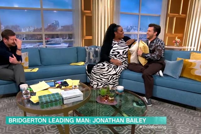 <p>Alison Hammond leaves This Morning viewers in hysterics following encounter with Bridgerton’s Jonathan Bailey</p>
