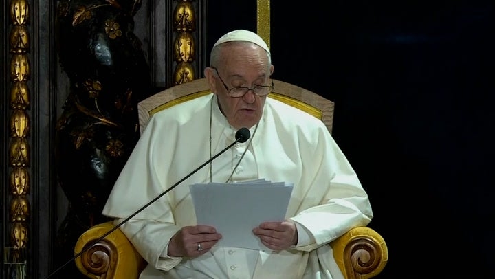 <p>Pope blasts Vladimir Putin for launching 'savage' war</p>