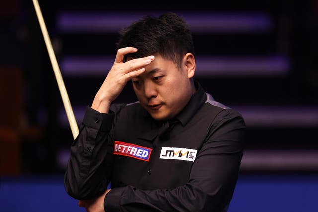 Liang Wenbo has been suspended from the World Snooker Tour while a misconduct disciplinary is ongoing (George Wood/PA Images).