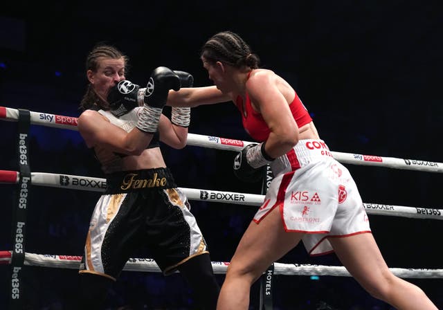 <p>Savannah Marshall scored a third-round stoppage of Femke Hermans (Owen Humphreys/PA)</p>