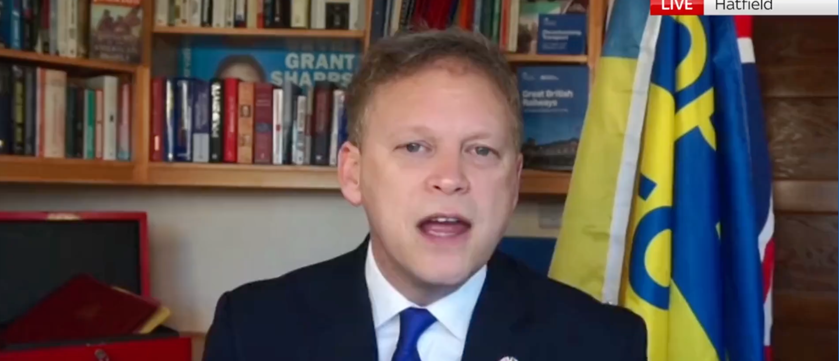 <p>Grant Shapps attacks new onshore wind turbines as ‘eyesore on the hills’</p>