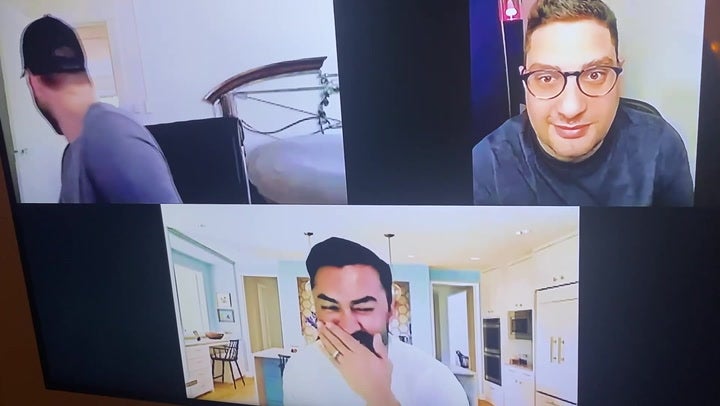 <p>Hilarious moment naked man walks in on husband's Zoom call</p>