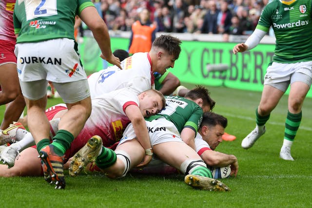 <p>Danny Care scored one of Quins’ seven tries</p>