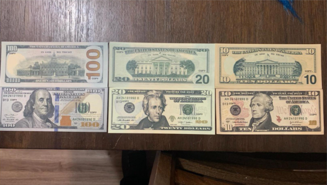 Police in Oregon posted this image of fake ‘movie money’ after a large amount was stolen