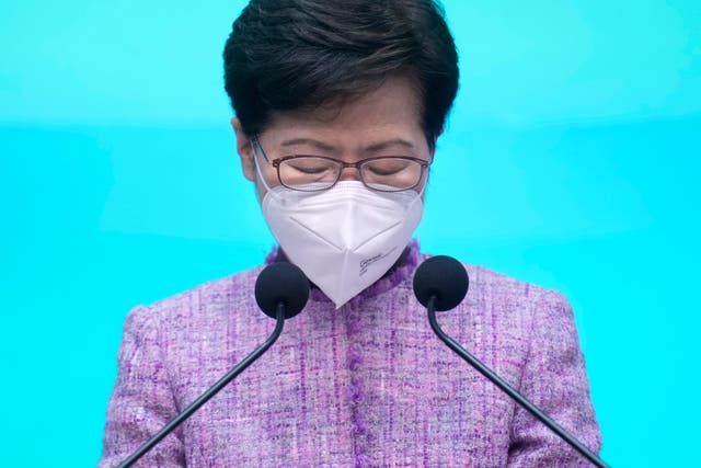 <p>Carrie Lam’s five-year term ends this June </p>