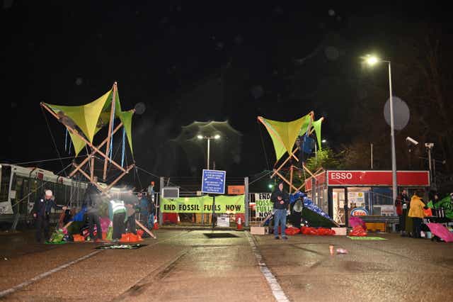 Extinction Rebellion returned to the Esso West oil facility near Heathrow Airport on Monday (Extinction Rebellion/PA)