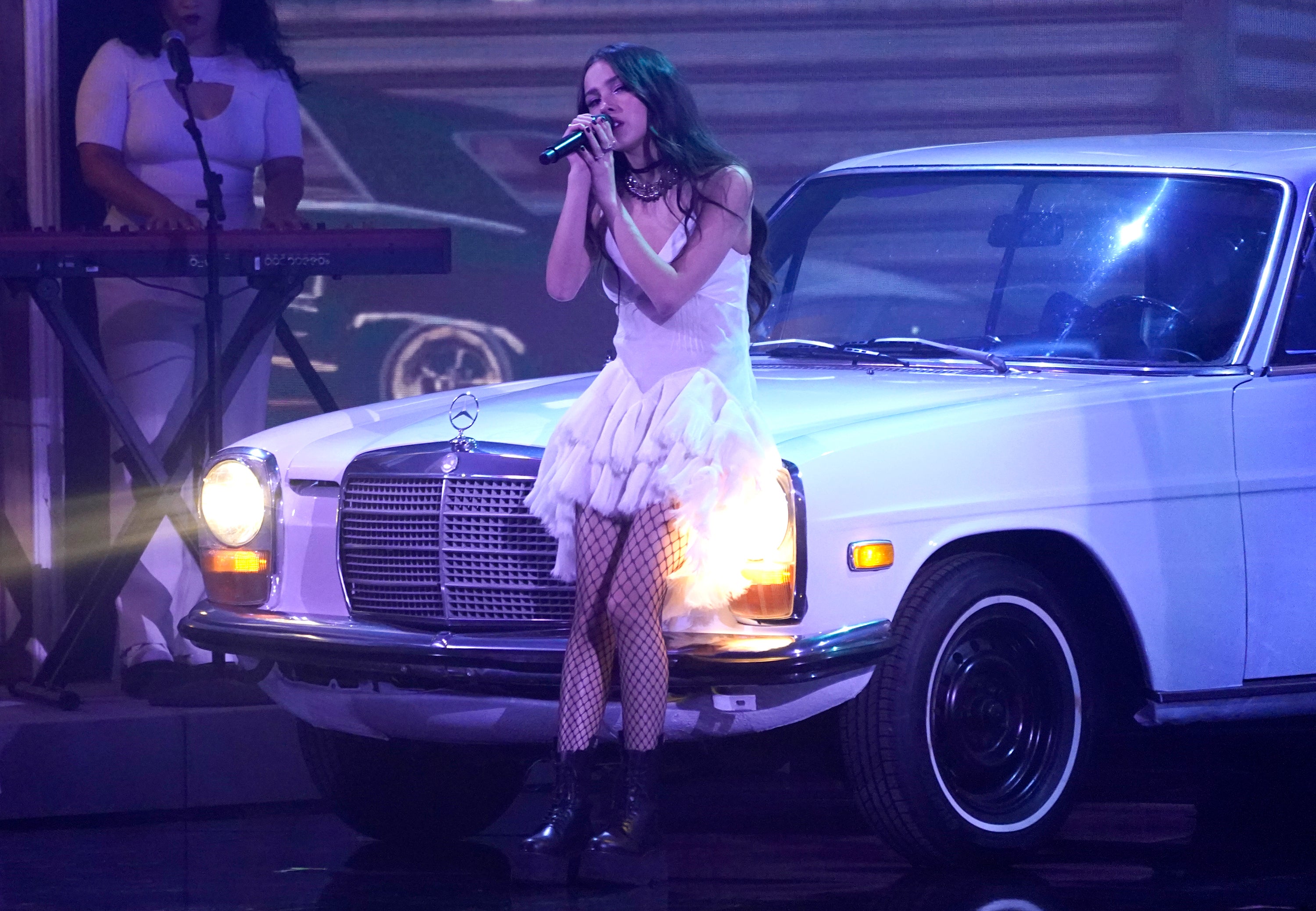 Rodrigo performed her breakout single “Drivers License” at the 64th Annual Grammy Awards