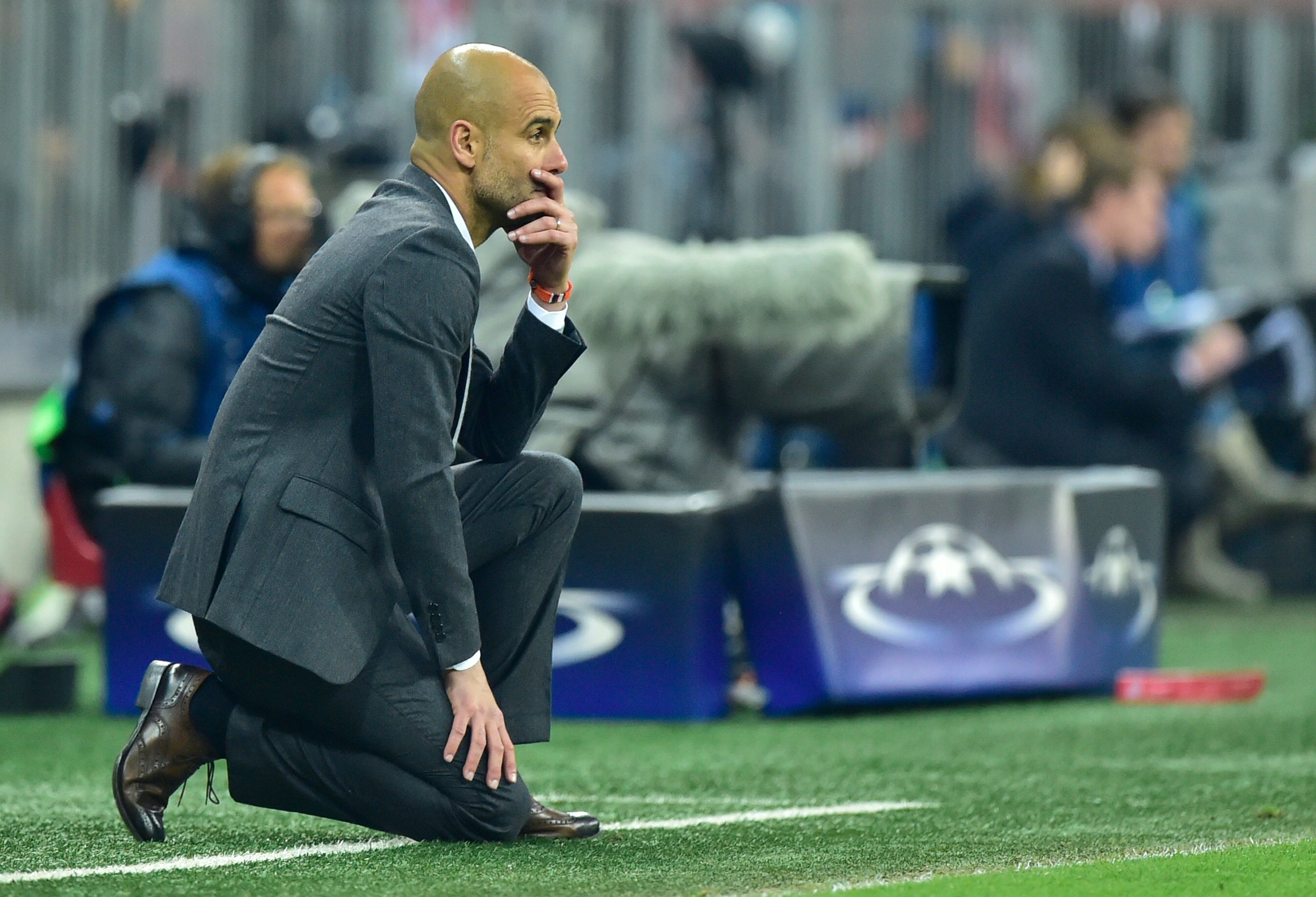 Pep Guardiola watches on as his Bayern team are beaten by Atletico in 2016