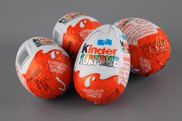 Chocolate firm Ferrero is recalling some batches of Kinder Surprise eggs as a precaution after 57 people became infected with salmonella (Alamy/PA)
