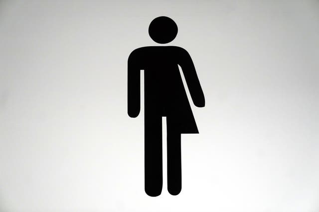 A sign for unisex non-binary gender neutral toilets in south-west London (Victoria Jones/PA)