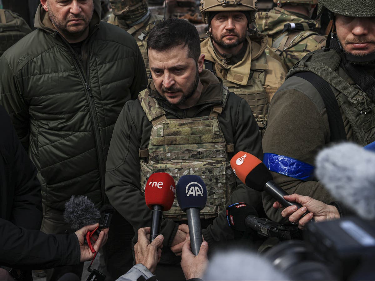 Ukraine news – live: Zelensky visits Bucha after body of Olga Sohnenko found in nearby village