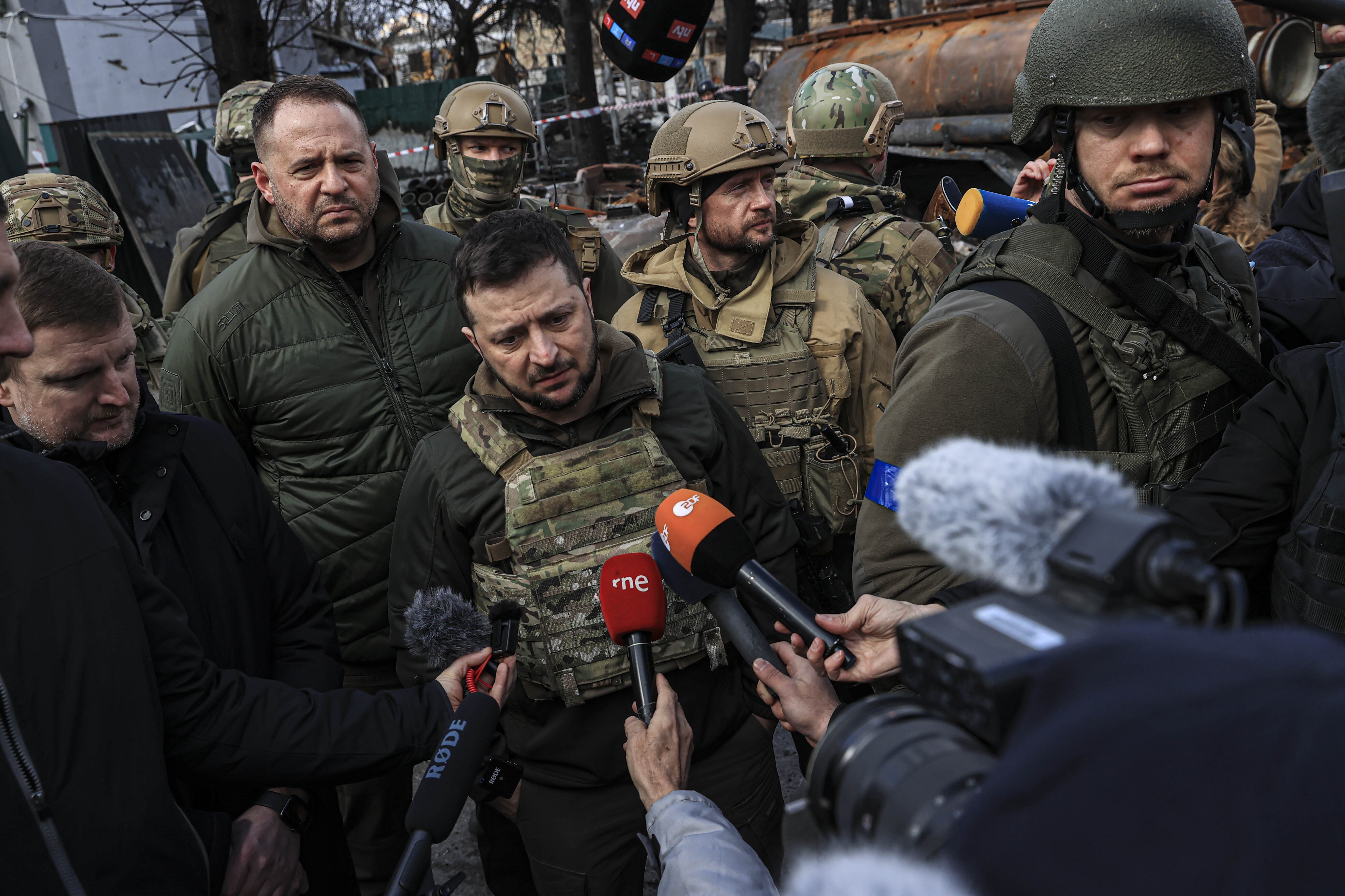 Zelensky spoke to the media and again accused Russian forces of “genocide"