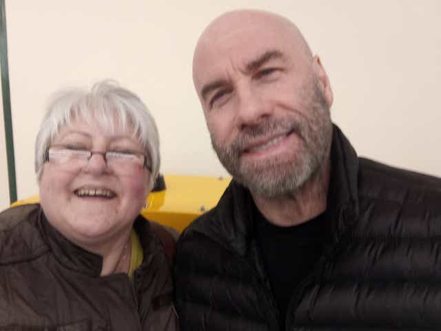 Sam Frary said ‘to say I was thrilled is an understatement’ when she bumped into John Travolta at a Morrisons in Norfolk (Sam Frary/PA)